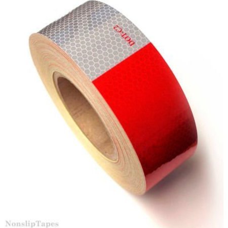 HESKINS LLC Heskins DOT C2 Approved Conspicuity Reflective Tape, 6" Red/6" White, 2" x 150', 1 Roll DOT2RW66